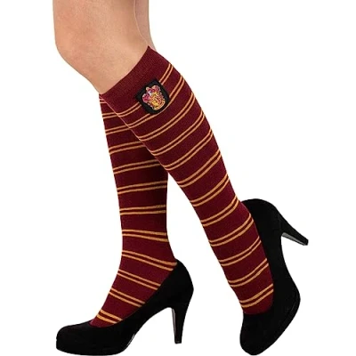 Image of Funidelia Gryffindor Socks Harry Potter for woman Hogwarts, Wizards, Films &amp; Series The best geek merchandise and gifts true fans at Christmas, birthdays or any special occasion Maroon