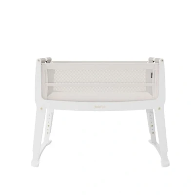 Image of SnuzPod Studio Next to Me Crib Portable, Lightweight Baby Bed with Zip Down Wall, 3D Breathable Mattress, 6 Height Settings and Comfort Incline Mode Ideal Home Travel Cot Wheels, Paris
