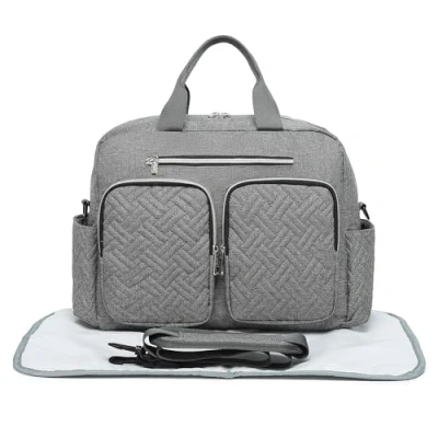 Image of Kono Baby Changing Bag Weekender Travel Nappy Tote for Mom and Dad Convertible Messenger with Insulated Pockets (Large Mat Grey)