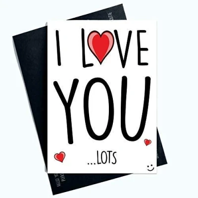 Image of Valentines Day Cards I Love You Lots Greeting for Him Profanity and Her Card Boyfriend Girlfriend Husband Fiancé Fiancée LGBTQ LGBT Gifts Comedy PC717