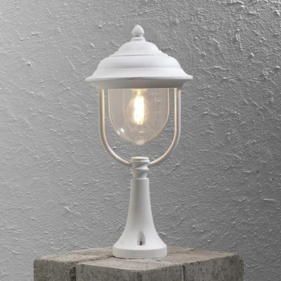 Image of Parma Outdoor Modern Gate Post Pedestal Matt White, IP43