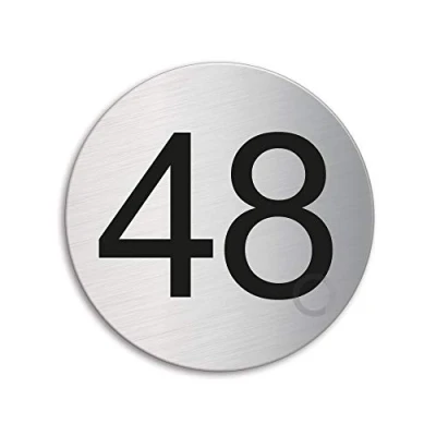 Image of Stainless Steel Door Number 48 Ø 75 mm 41038