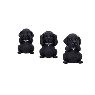 Image of Nemesis Now Three Wise Labradors, Black, 8.5cm,B5881V2