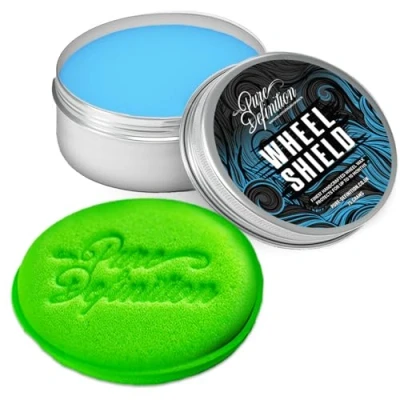 Image of Wheel Shield Wax Car Alloy &amp; Rim High Gloss Protection Paste Sealant Coating Pure Definition (75 g + Pad)