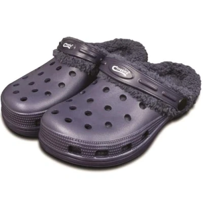 Image of Town &amp; Country Kids Clogs/Cloggies,Flexible and Ultra Lightweight with Elastic EVA Material. (Blue Fleecy UK Child 12)