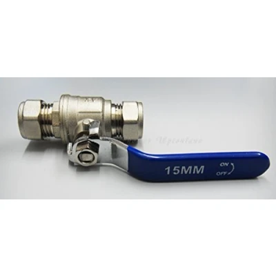 Image of Blue Lever Full BORE Isolation Action Ball Valve Compression in Sizes (15MM/22MM/28MM) (15MM)