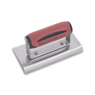 Image of Marshalltown Edging Trowel with Curved end, R 10 mm, L 13 DuraSoft Handle, Made of Carbon Steel, Dimensions: 152 x 102 mm
