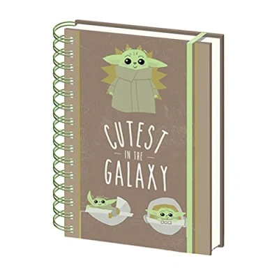 Image of Star Wars Official The Mandalorian Cutest Galaxy A5 Wiro Lined Notebook Baby Yoda