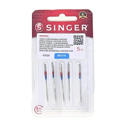 Image of 5 Original Singer Sewing Machine Needles 2020 size 90/14 universal