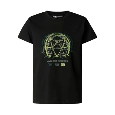 Image of The North Face Graphic Relaxed TEE Unisex Print Tshirt for kids, Size: 7/8y, Black