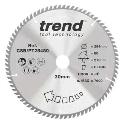 Image of Trend Laminate/HPL Circular Saw Blade 254mm x 30mm 80T
