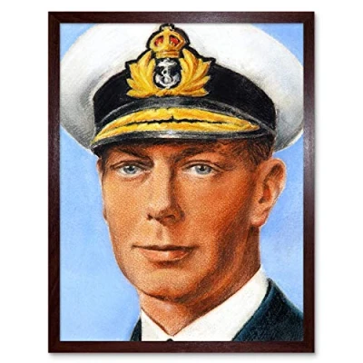 Image of Timym Portrait King George VI England UK Painting Art Print Framed Poster Wall Decor 12x16 inch