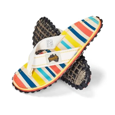Image of Gumbies Islander Flip Flops Unisex Classic Canvas with Recycled Rubber Outsole &amp; Cotton Footbed Contoured, Lightweight Everyday Comfortable Beach Chair EU 39