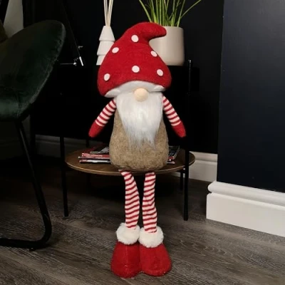 Image of Samuel ALEXANDER 51cm Male Christmas Standing Gonk Decoration with Mushroom Hat