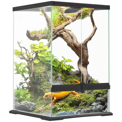 Image of PawHut Glass Reptile Terrarium, 40L Vivarium for Lizards, Frogs, Snakes, Turtles, Tortoises, with Ventilation, 30 x 45cm