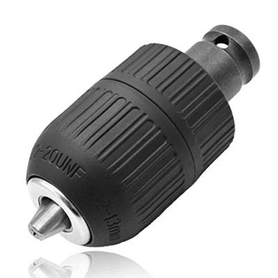 Image of Mesee 2 13mm Capacity Keyless Drill Chuck, Mount 1/2 20UNF Quick Release Converter Conversion Tool with Inch Socket Square Female Adapter for Air Impact Wrench