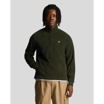 Image of Lyle &amp; Scott Sports Fleece 1/4 Zip Hoodie Dark Green L