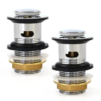 Image of Xcel Home Replacement Slotted Chrome Click Clack Basin Waste Brass Pop Up Sink Plug Standard G 1 1/4&quot; BSP Connection (Standard 2 Wastes)