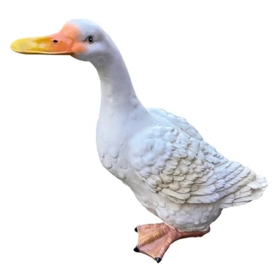 Image of Best Value Here Resin White Duck Animal Garden Planter Patio Ornament Sculptures Statue Standing Up (Duck21)