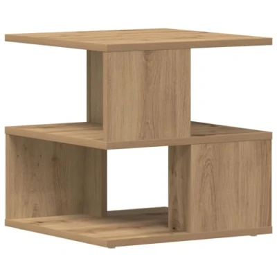 Image of vidaXL side table artisan oak brown engineered wood, 40x40x40 cm modern square end table/small coffee for living room/indoor only versatile &amp; stylish