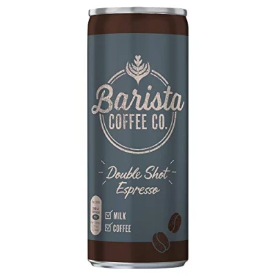 Image of Barista Coffee Co. Double Shot Espresso Iced Drink Tin Can 250ml (Pack of 12)