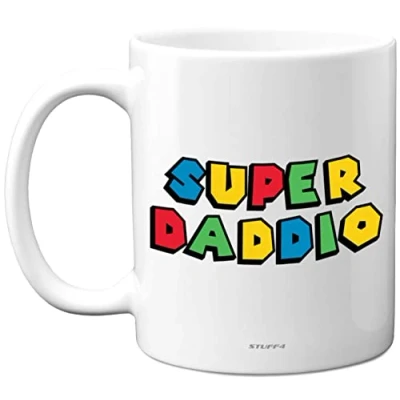 Image of Dad Gifts Itsa Me Daddio Daddy Birthday Mug Present from Son Daughter, Fathers Day Gifts, Christmas Mug, Secret Santa Gift, 11oz Ceramic Dishwasher Safe Coffee Mugs Cup