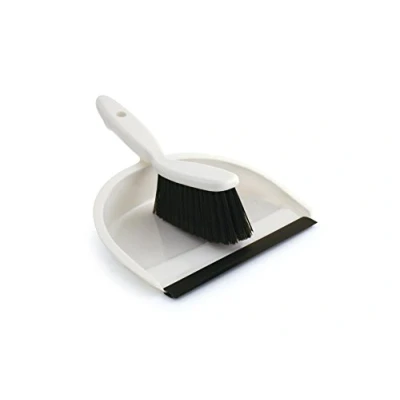 Image of Bentley Industrial P8006/BW Plastic Dustpan and Brush Set, Black/White