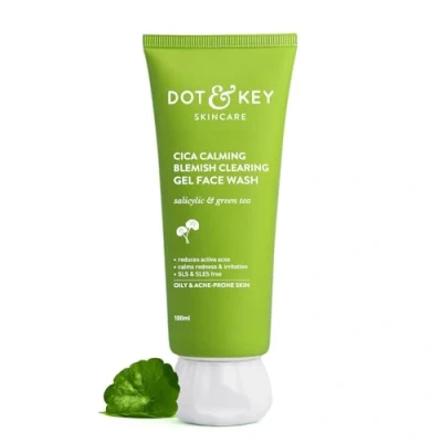 Image of Dot &amp; Key Cica 2% Salicylic Acid Face Wash for Oily, Acne Prone Skin, With Green Tea Clearing Sulphate Free Men Women 100ml