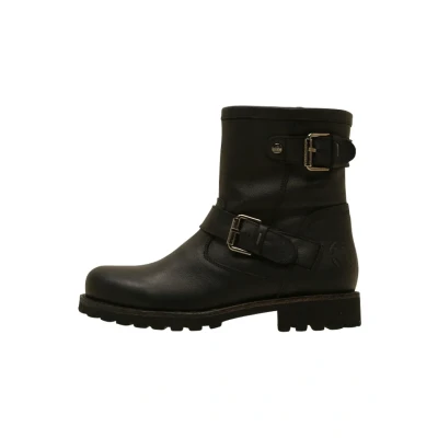 Image of Panama Jack Felina Igloo Cowboy/biker ankle boot, Women&#039;s, Size: 3, Black Leather