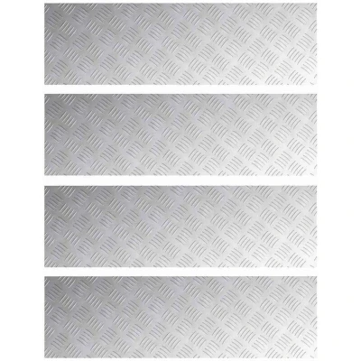 Image of vidaXL Aluminium Checker Plates 2 pcs Anti Slip 100x30 cm
