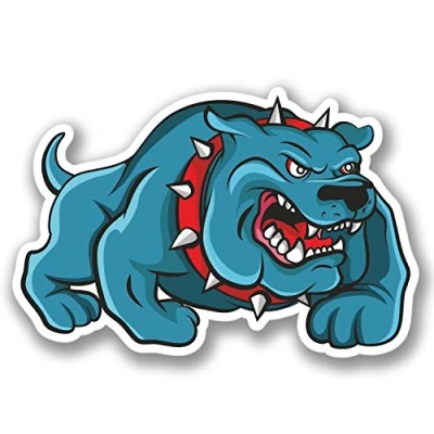 Image of 2 x Bulldog Angry Dog Sticker Quad ATV Helmet Car Bike Laptop Decal #4108 (10cm Wide 6.7cm Tall)