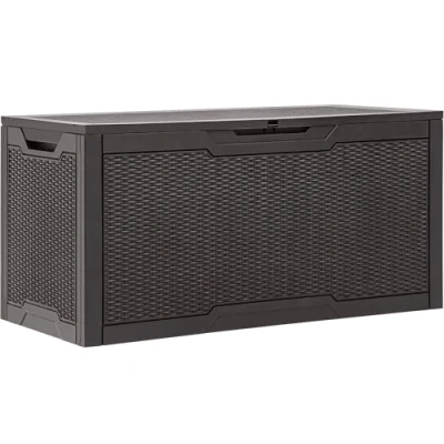 Image of YITAHOME 100 Gallon Resin Deck Box, Weather Resistant Outdoor Storage Lockable Indoor for Supplies and Essentials, Dark Brown