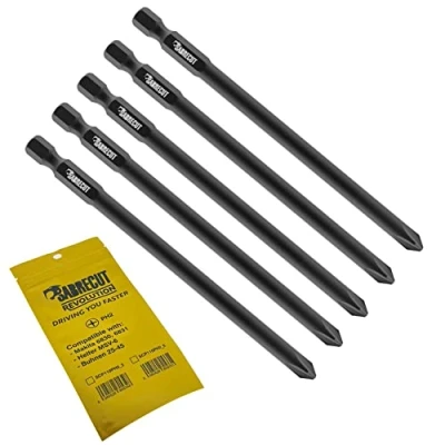 Image of 5 x SabreCut SCP110PH2_5 110mm PH2 Compatible with Makita 6830 6831 P 43898 and Helfer MSV 6 Buhnen 20 45 Autofeed Collated Drywall Screwdriver Gun Bit Single Ended Phillips No.2 Heavy Duty