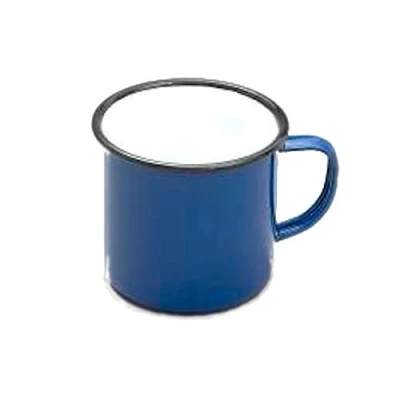 Image of Genware 50018GREEN Black Rim Enamel Mug, Green, 360mL Capacity