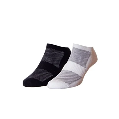 Image of HJ Hall Bamboo Trainer Liner Socks HJ7451 2 Black White 6 11 (2 pairs)
