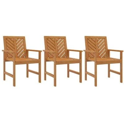 Image of Garden Chairs 3 pcs Solid Acacia Wood