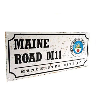 Image of Manchester City Retro Street Sign Multi Colour