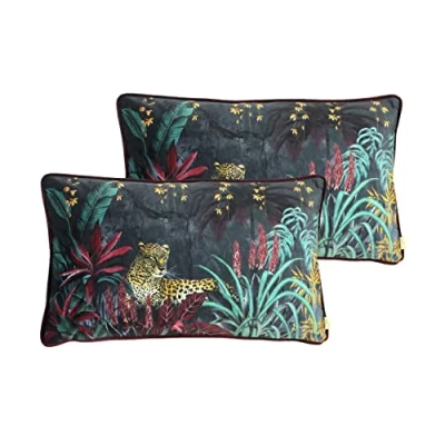 Image of Evans Lichfield Zinara Leopard Feather Filled Cushions Twin Pack