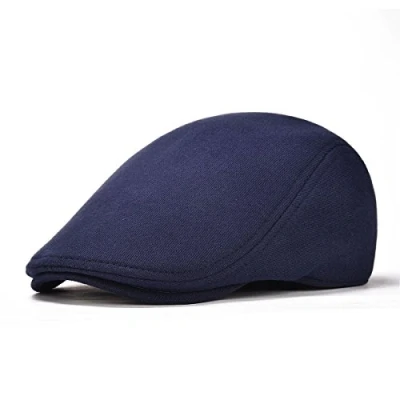 Image of BOTVELA Men&#039;s Cotton Flat Ivy Gatsby Newsboy Driving Hat Cap (Navy)