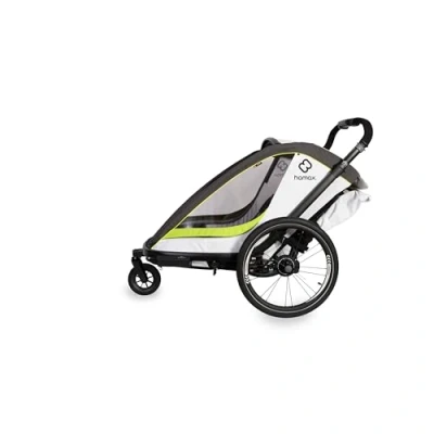 Image of HAMAX Breeze Child Bike Trailer: White/Green Single