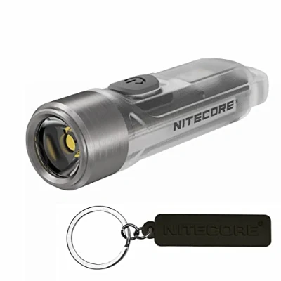 Image of NITECORE Tiki 300 Lumen Rechargeable EDC USB C Keychain Flashlight Tag, Transparent