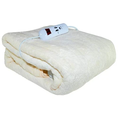 Image of Schallen Branded Luxury Soft Heated Warm Throw Over Blanket with Timer &amp; 10 Heat Settings 120x160cm (Cream)