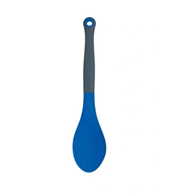 Image of Colourworks CWBRSPOONBLU Silicone Cooking with Built in Measuring Spoon, Blueberry, 29 cm