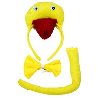 Image of Petitebelle Cutie Headband Bowtie Tail Unisex 3pc Children Costume (Yellow Duck, One size)
