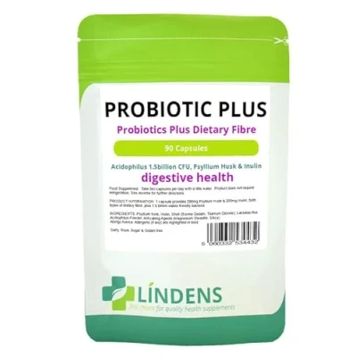 Image of Lindens Probiotic Plus Acidophilus Psyllium Husk Inulin 2 Pack 180 Capsules