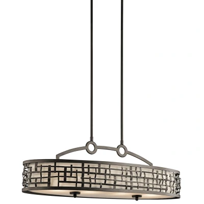 Image of Loom 4 Light Pendant Bar Island Chandelier Olde Bronze, E27