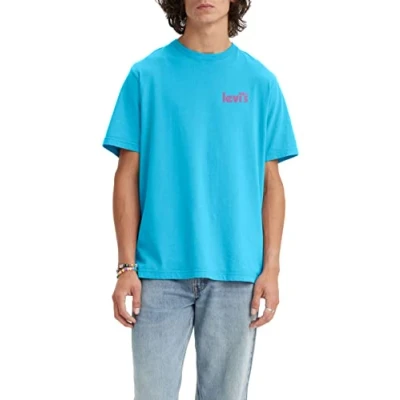 Image of Levi&#039;s Men&#039;s Ss Relaxed Fit Tee T Shirt, Core Poster Logo Swedish Blue, XS