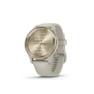 Image of Garmin vívomove Trend, Stylish Hybrid Smartwatch with Health and Fitness functions, Dynamic Watch Hands, Touchscreen Display up to 5 days battery life, French Grey