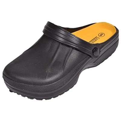 Image of HOCHSTE Mens Womens Garden Clogs Slip on Mules Sandal Beach Pool Chef Hospital Black Men 7