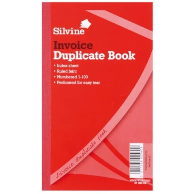 Image of Silvine Duplicate Book Invoice 1 100 210x127mm Ref 611 (611)